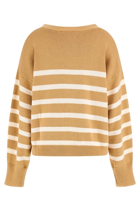 GUESS ECO MIRELLE LS CARDI SWT FOAMY TAUPE AND WHIT 2