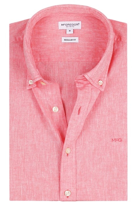 COTTON LINEN SHIRT CORAL RED 6
