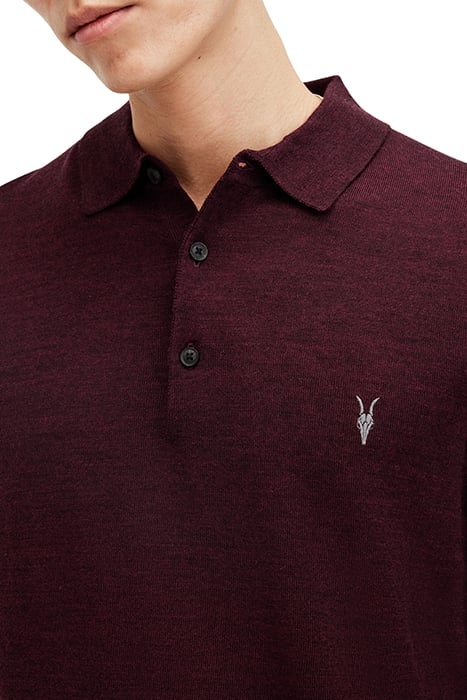 MODE MERINO LS POLO MARS RED 6