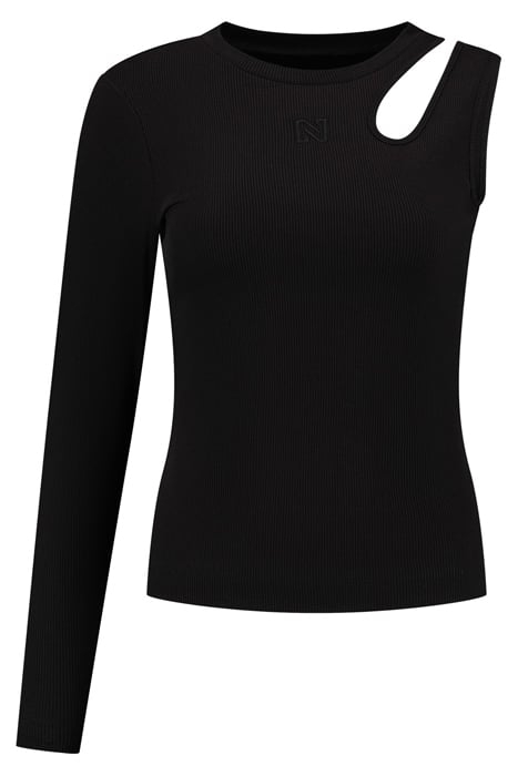 BARIKA RIB CUT OUT TOP BLACK 2