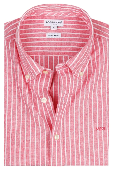 COTTON LINEN STRIPE SHIRT RED 6