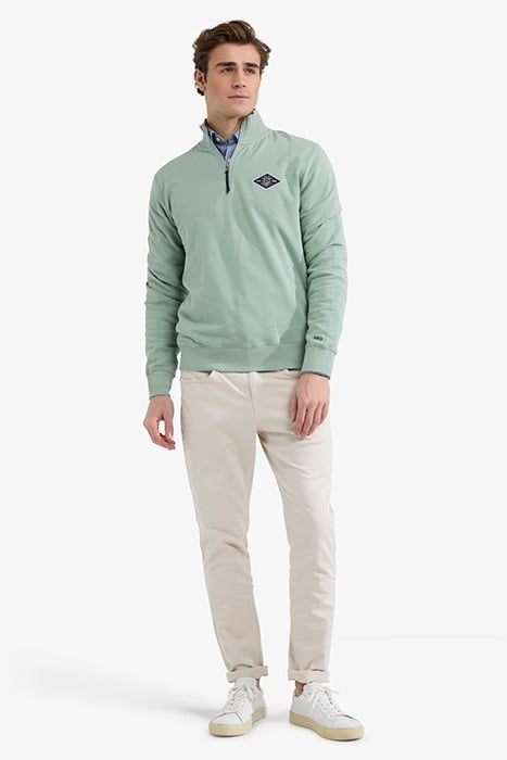 ZIP MOCK SWEATSHIRT ICE GREEN 2