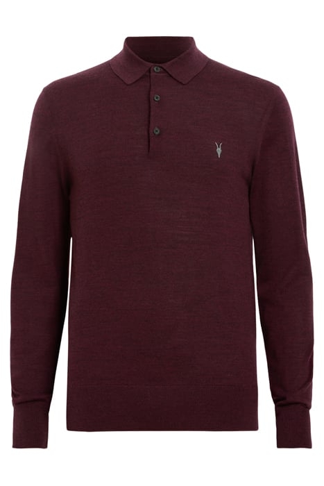 MODE MERINO LS POLO MARS RED 4