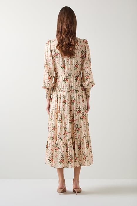 FLORA WILDFLOWER MIDI DRESS CREAM 2