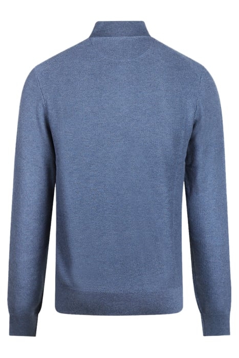 STRUCTURED ZIP MOCK SWEATER VINTAGE BLUE 5