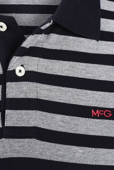 OXFORD PIQUEE STRIPE POLO NAVY 3