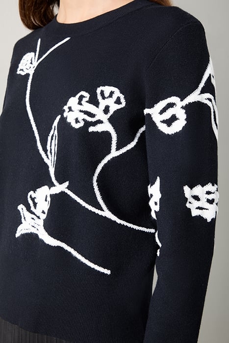 HENRIETTA FLORAL KNITTED SWEATER BLACK/CREAM 7