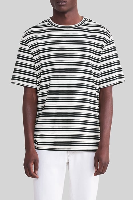 CHALK T-SHIRT WITH NAVY SAILOR STRIPES 1