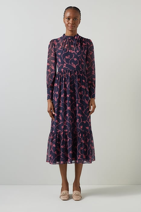 SELINA FLORAL MIDI DRESS NAVY 1