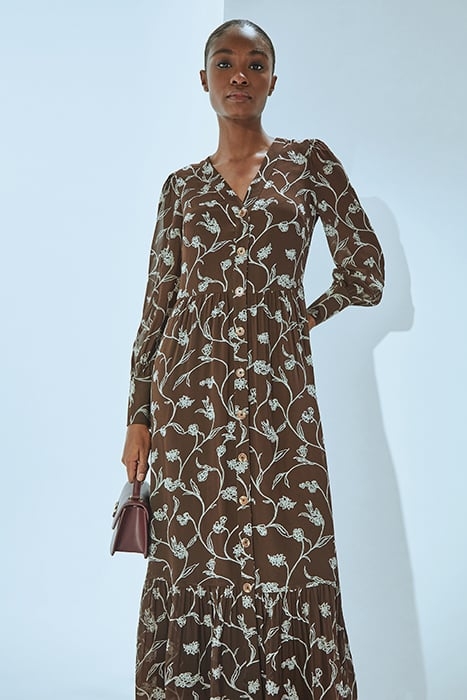 LUCIAN TEIRED SHIRT DRESS BROWN 4
