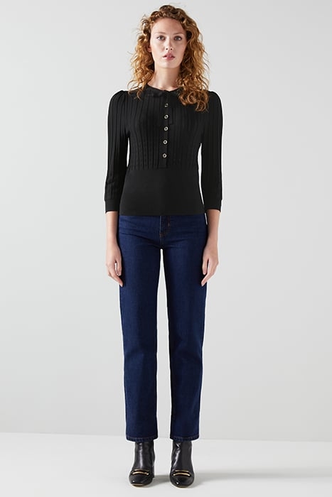 FREIDA POINTELLE KNITTED SWEATER BLACK 2