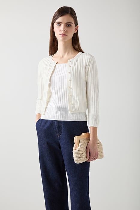 MARIA BEADED CARDIGAN IVORY 4