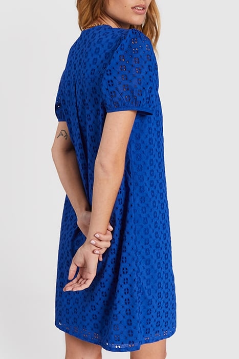 ELECTRIC BLUE EYELET EMBROIDERY DRESS 2
