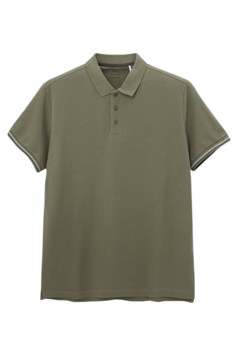 ARMY GREEN UPCYCLED PIQUE KNIT POLO SHIRT 3