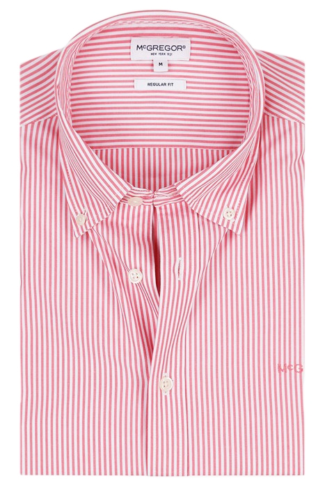 STRIPED POPLIN SHIRT CORAL RED 7