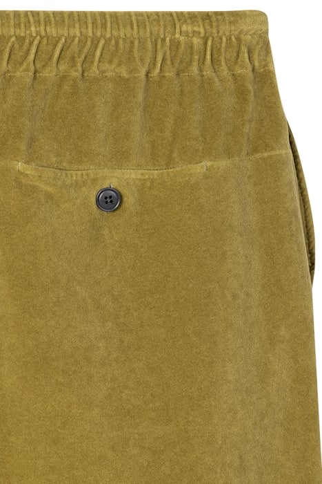 MENS GREEN VELOUR SHORTS PEA GREEN 2