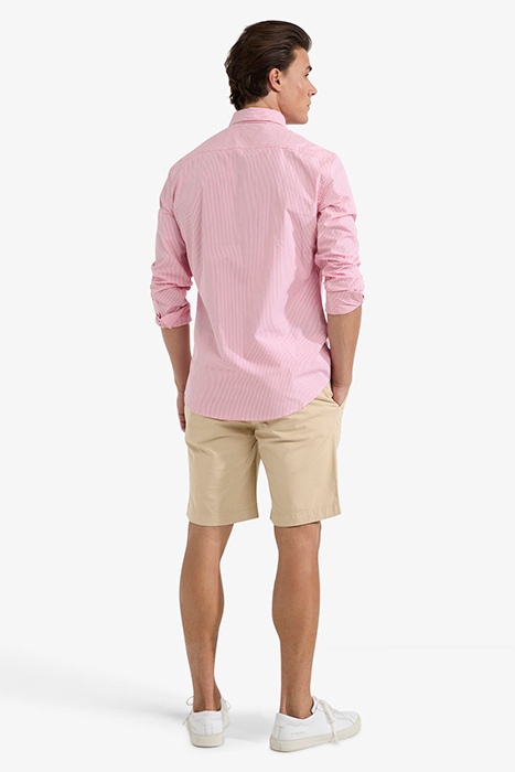 STRIPED POPLIN SHIRT CORAL RED 3