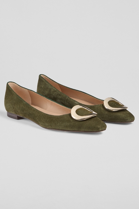 LISETTE POINTED BALLERINA SHOES KHAKI 2