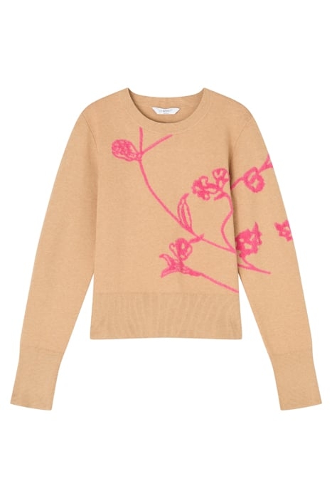 HENRIETTA FLORAL KNITTED SWEATER CAMEL 4