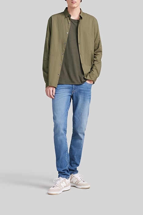 KHAKI ORGANIC COTTON VOILE SLIM SHIRT 3