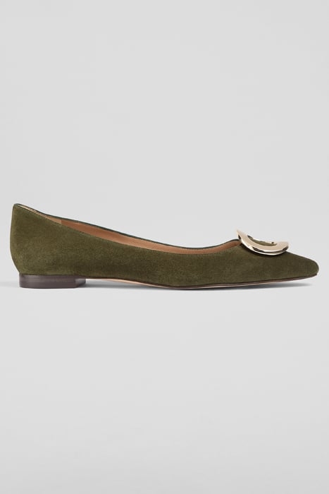 LISETTE POINTED BALLERINA SHOES KHAKI 1