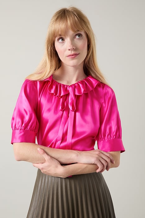 COCO FRILL BLOUS BRIGHT PINK 1