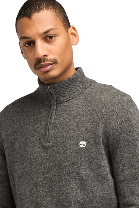 COHAS BROOK MERINO 1/4 ZIP SWEATER DARK GREY HEATHER 5