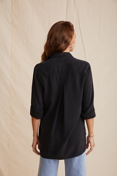 SHIRT TAIL BUTTON DOWN VINTAGE BLACK 2