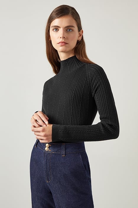 WEST CABLE KNITTED SWEATER BLACK 5