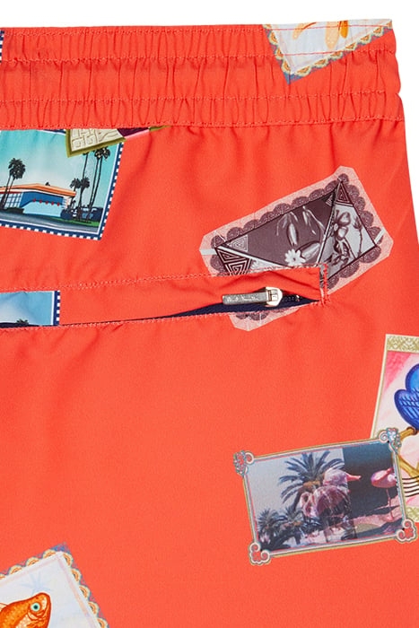 MEN SWIM SHORT LONG POST RED 2