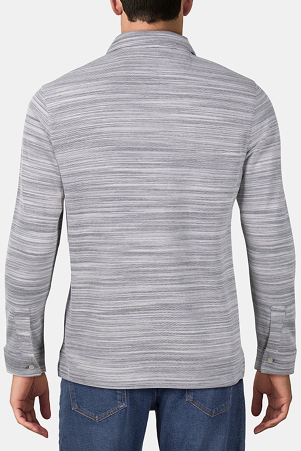 LS SPACE DYED BUTTON FRONT POLO SWAN 2