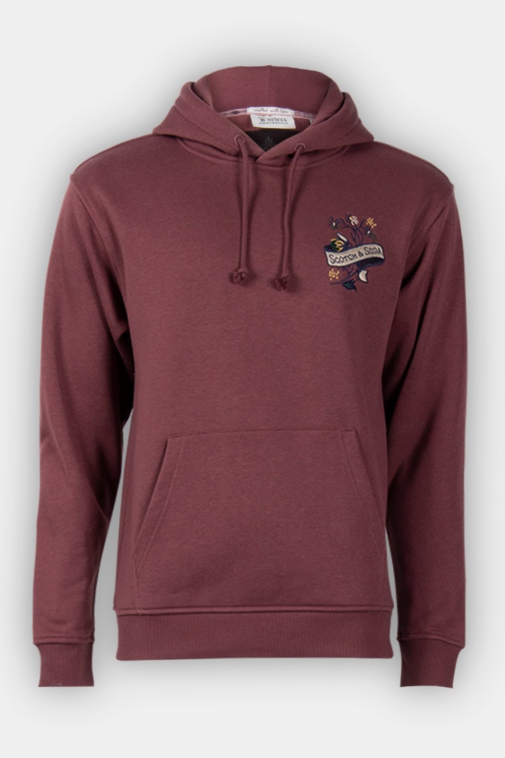 RELAXED FIT FLEECE GRAPHIC HOODIE WINE 3