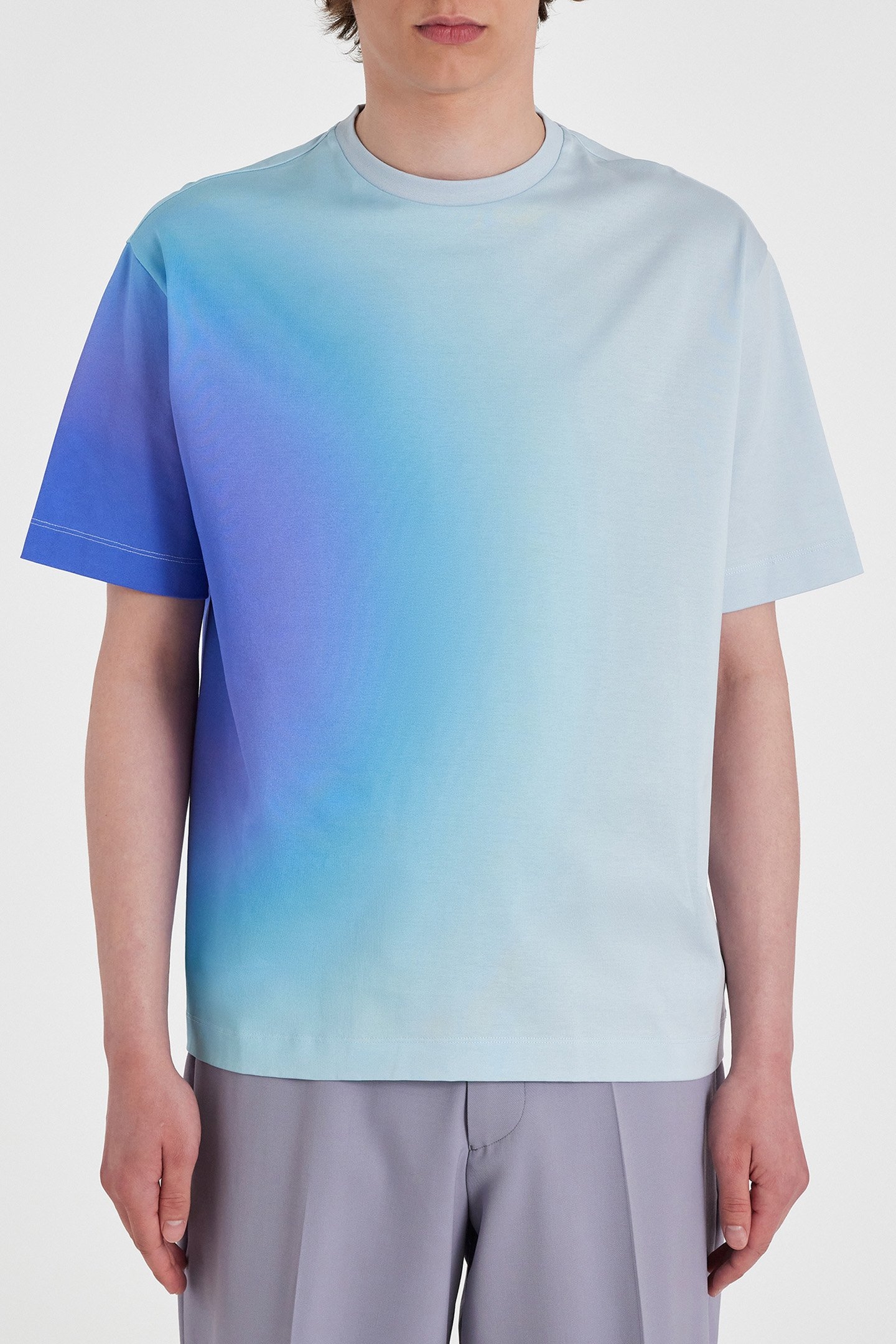 MENS TSHIRT OMBRE DOT PRINT BLUE 1