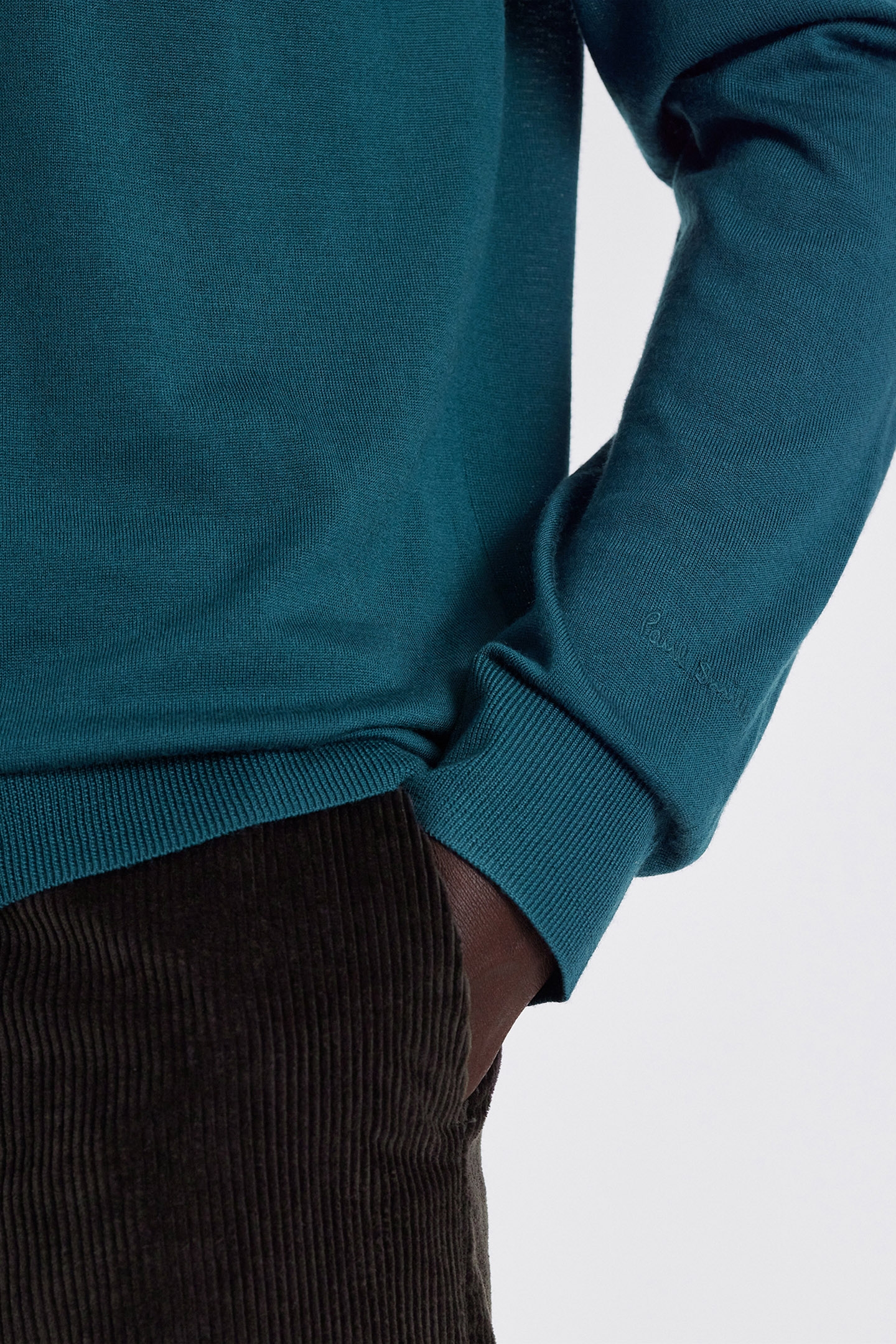 MENS SWEATER V NECK PETROL BLUE 5