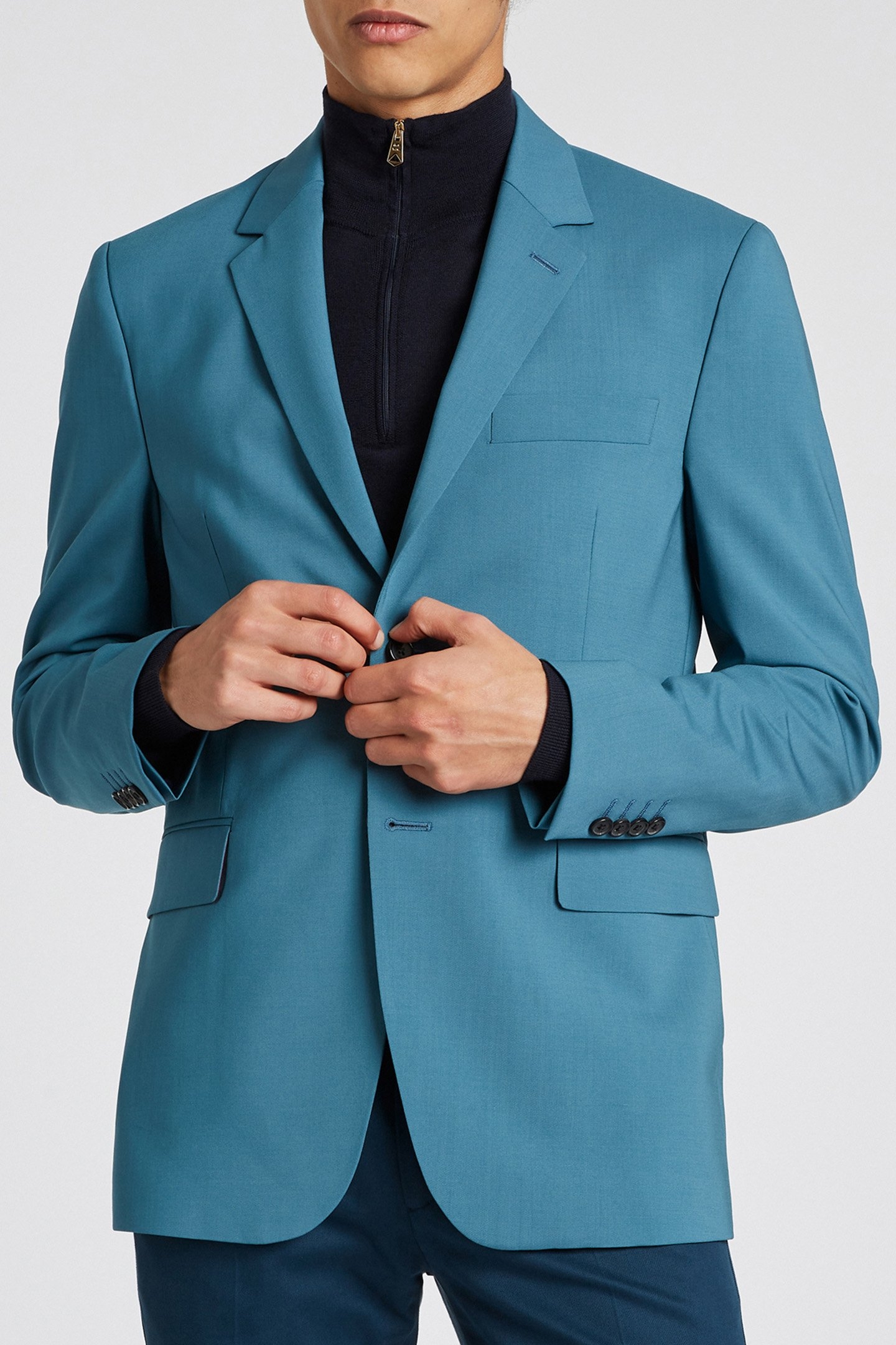 MENS 2 BUTTON JACKET MILITARY GREEN 1