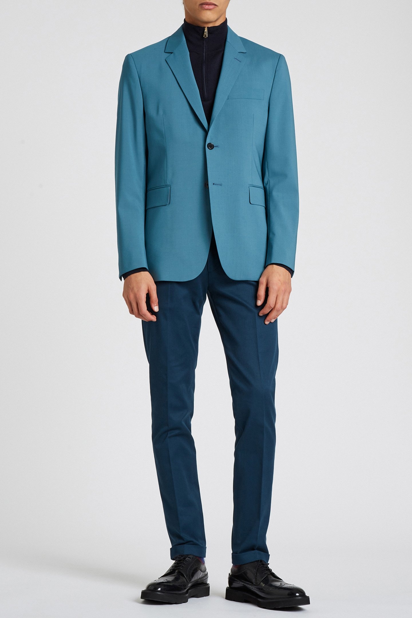 MENS 2 BUTTON JACKET MILITARY GREEN 3