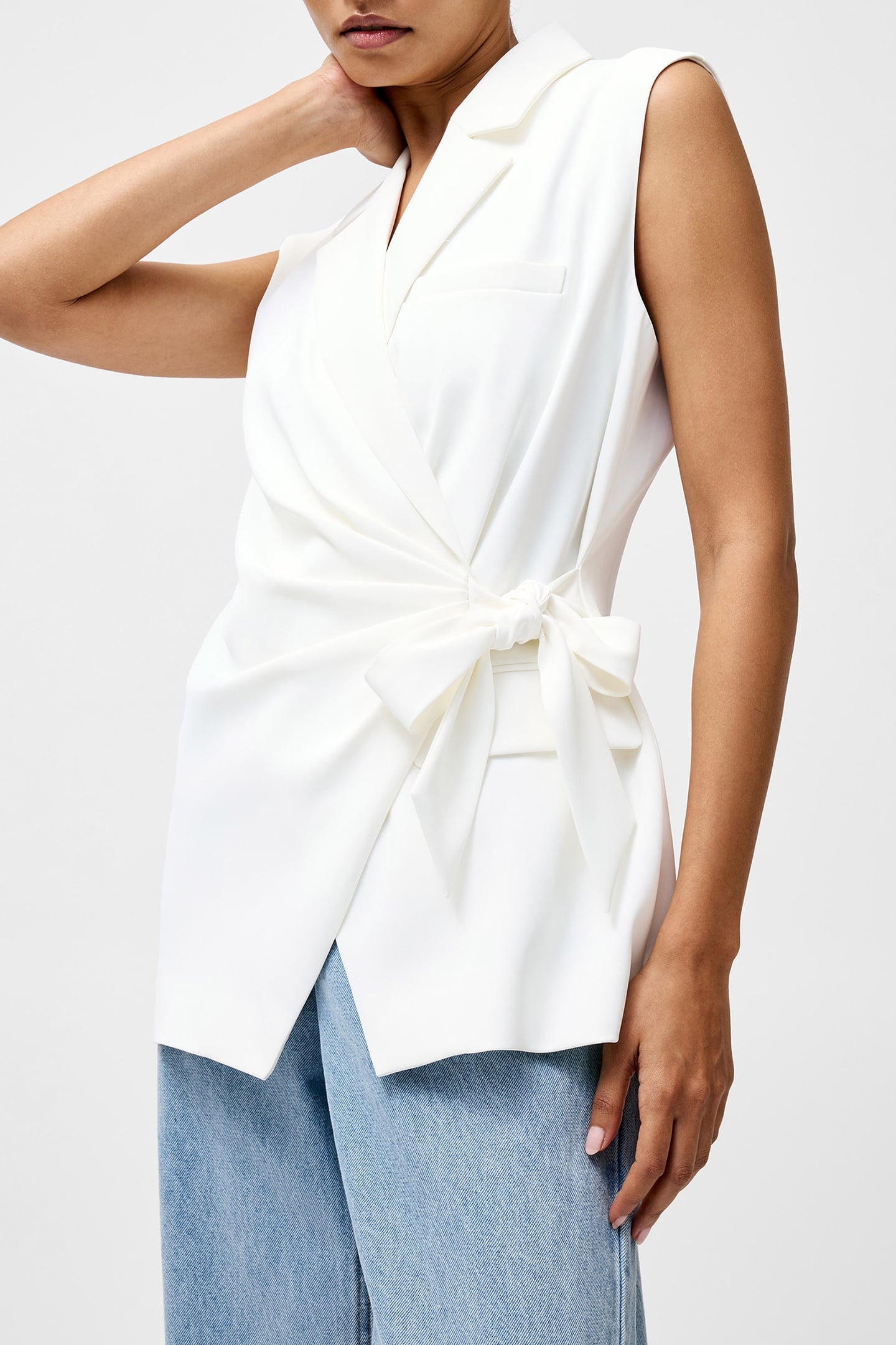 HARRIE SUITING WAISTCOAT SUMMER WHITE 1