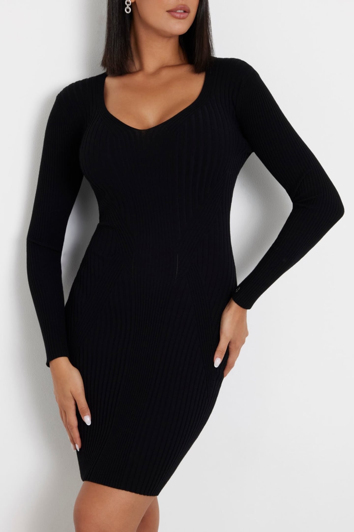 GUESS ECO ES ISABELLA LS DRESS JET BLACK A996 1