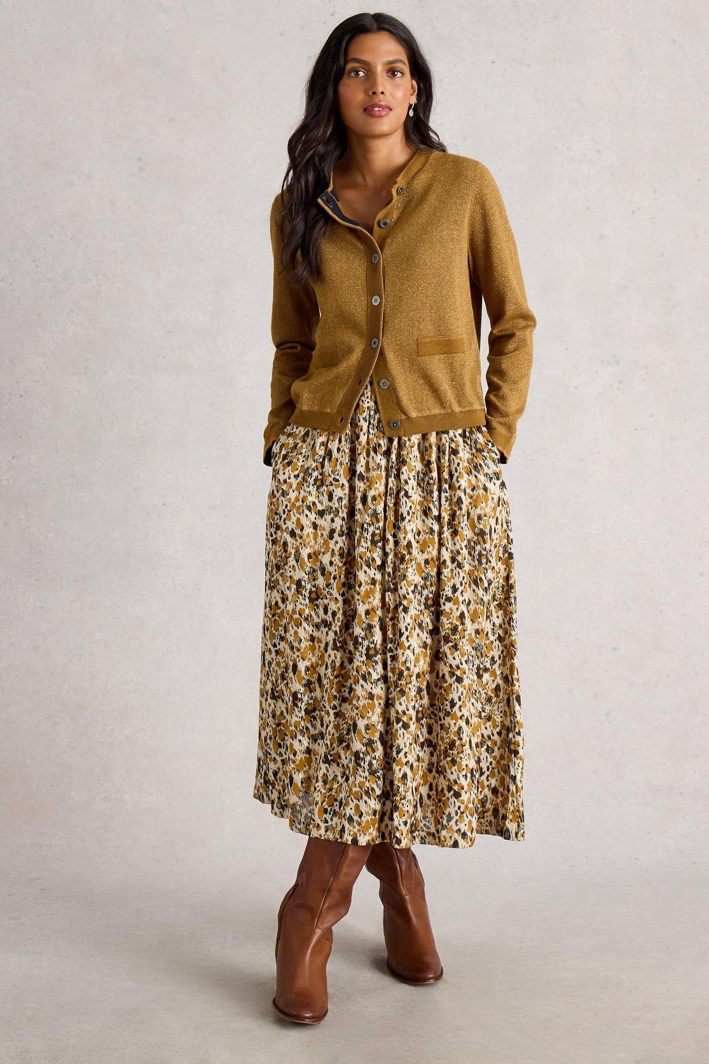 ARI METALLIC SKIRT CHARTREUSE MULTI 1