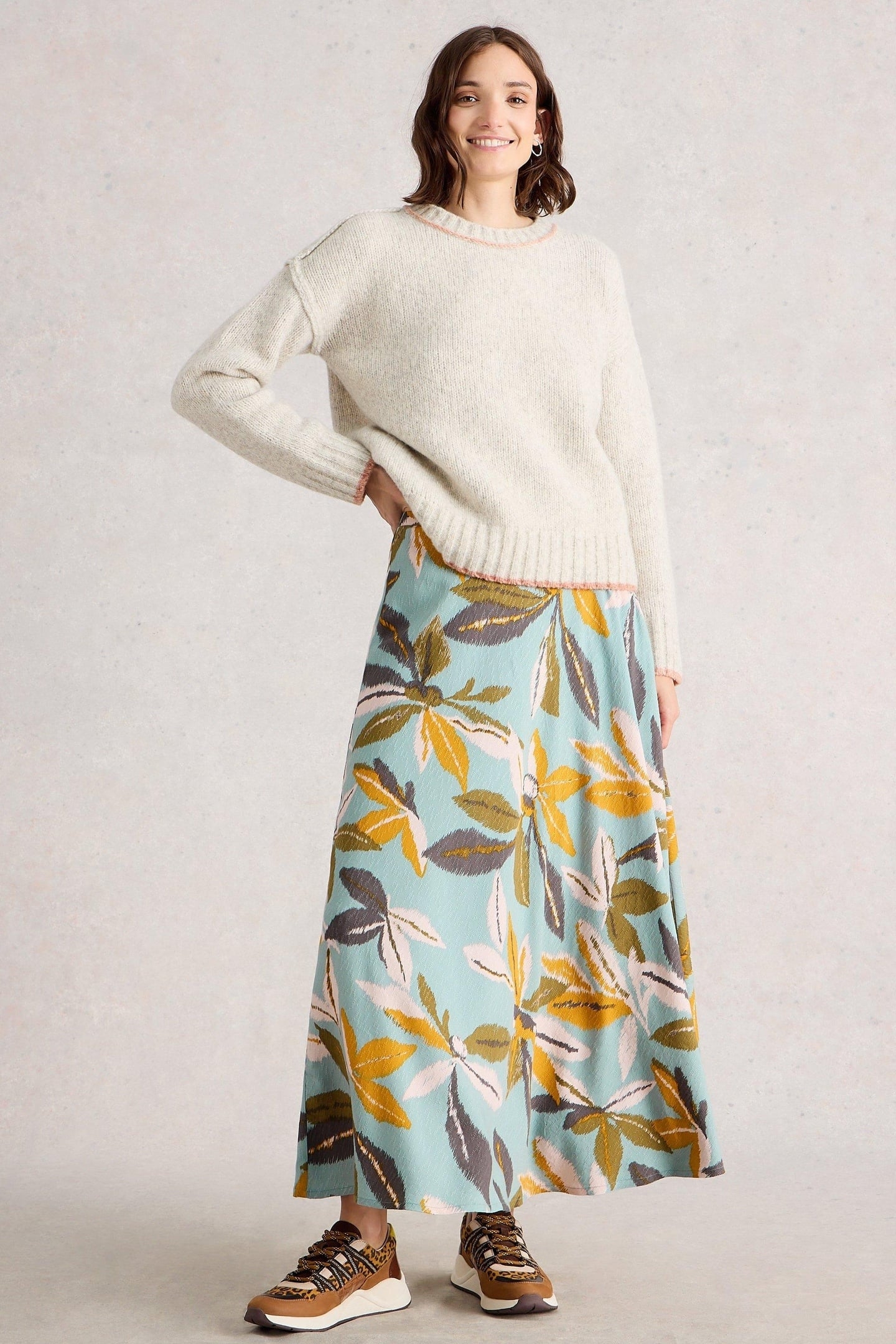 HOPE BIAS CUT MAXI SKIRT BLUE MULTI 1