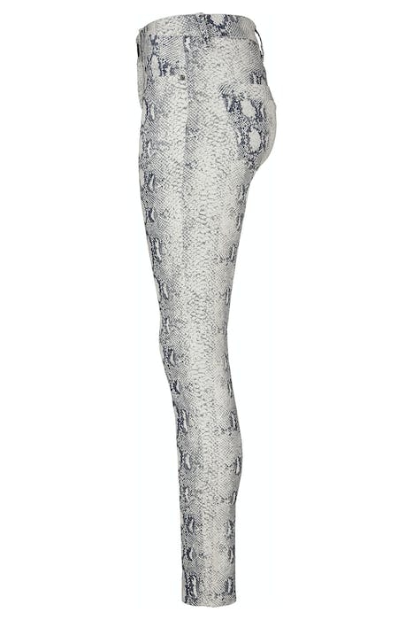LADIES ANIMAL STRETCH TWILL SKINNY PANTS OFFWHITE SNAKE 8