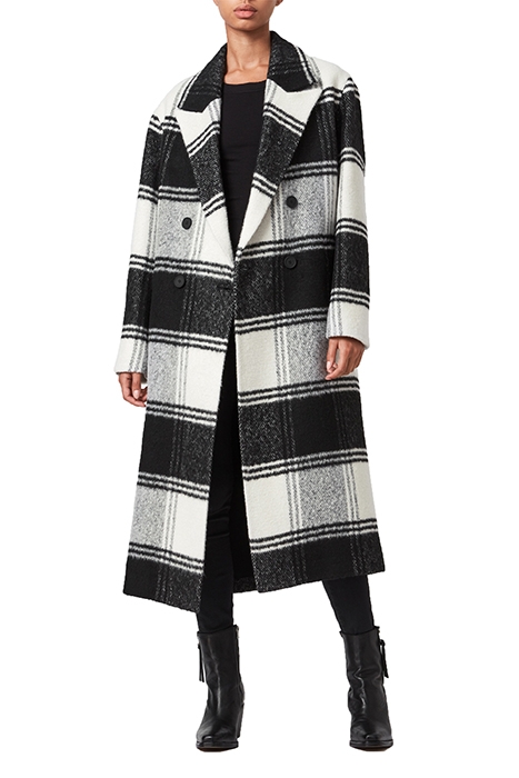 LOTTIE CHECK COAT BLACK/WHITE 3