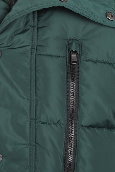 NYLON HOODED BOMBER DARK GREEN 6