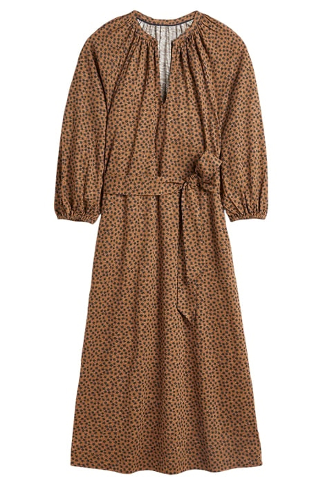 NOTCH NECK JERSEY MIDI DRESS BRN 5