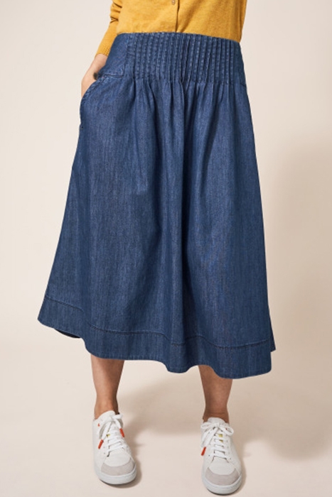 CHARLOTTE DENIM MIDI SKIRT MID DENIM 2