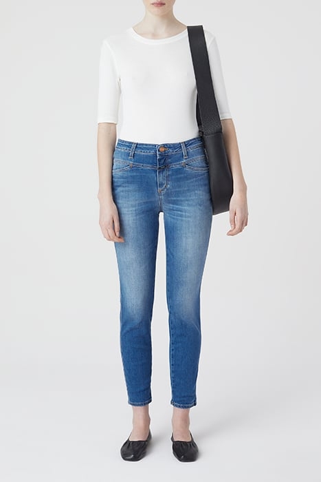 WOMEN SKINNY PUSHER JEANS MID BLUE 4