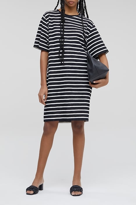 STRIPED DOUBLEFACE JERSEYDRESS IVORY 1