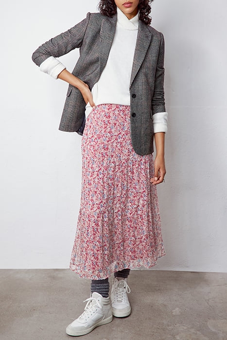 FLORAL PRINT BAGGY LONG SKIRT WITH RUFFLES 3