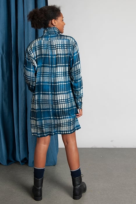 SMOCK COLLAR SHORT LS DRESS MULTI 3