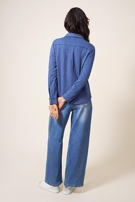 DOUBLE CLOTH JERSEY SHIRT MID BLUE 2